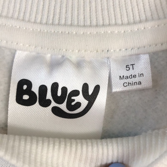 MOOSE Bluey Bingo Long Toddler Boys Sleeve Pullover Sweatshirt White 5T - Picture 11 of 13
